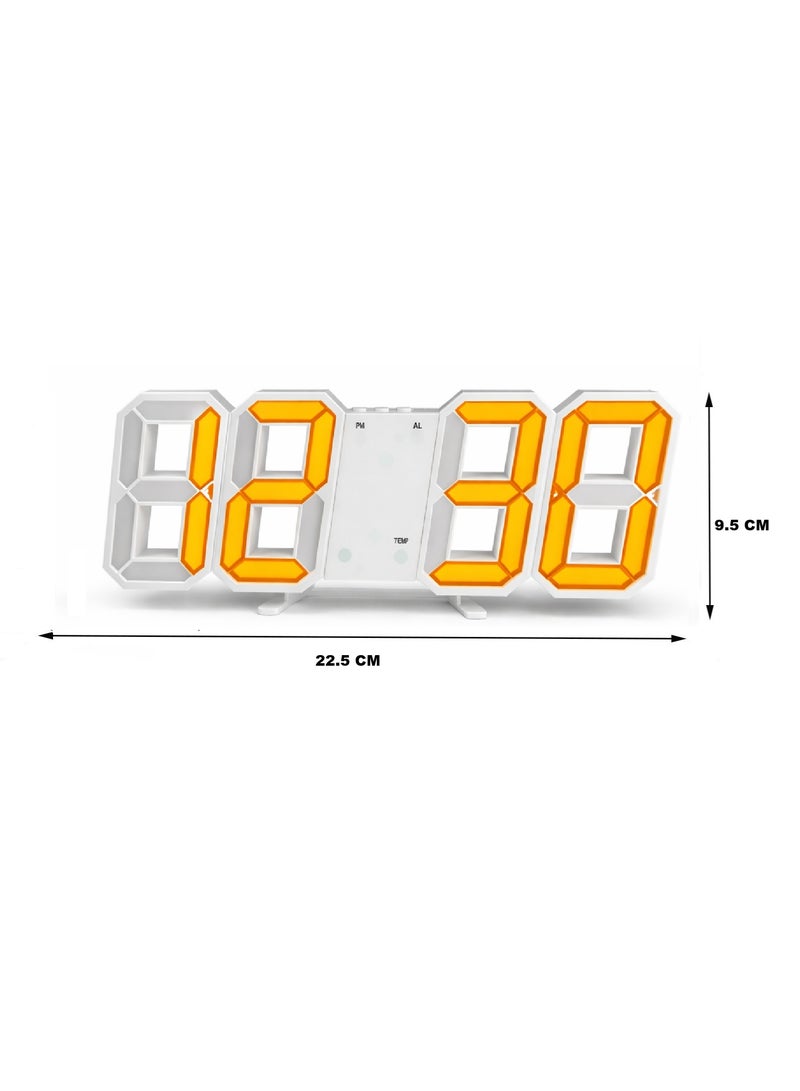 3D LED Digital Wall Clock – Time, Date & Temperature Display with Alarm, Auto Brightness & 12/24H Format - Image 4